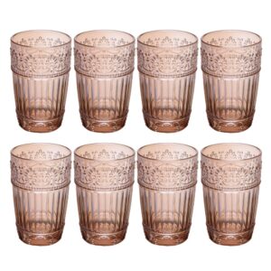 Jogo 8 Copo de Cristal para Água Suco Mauve 350ml Âmbar Wolff