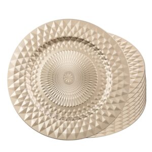 Jogo 10 Sousplat Dourado Redondo de Plástico Roman 33cm Wolff