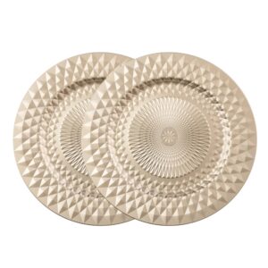 Jogo 2 Sousplat Dourado Redondo de Plástico Roman 33cm Wolff