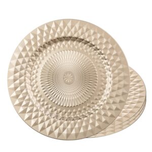 Jogo 4 Sousplat Dourado Redondo de Plástico Roman 33cm Wolff