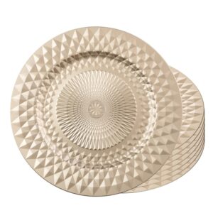 Jogo 8 Sousplat Dourado Redondo de Plástico Roman 33cm Wolff