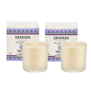 Kit 2 Vela Perfumada Aromática de Ambientes Lavanda Terrapeutics Granado 180g