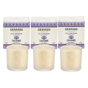 Kit 3 Vela Perfumada Aromática de Ambientes Lavanda Terrapeutics Granado 180g