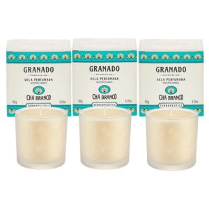 Kit 3 Vela Perfumada Aromática de Ambientes Terrapeutics Granado Chá Branco 180g