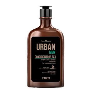 Kit 2 Condicionador 3 em 1 para Barba Cabelo e Bigode Masculino 240ml Urban Men Farmaervas