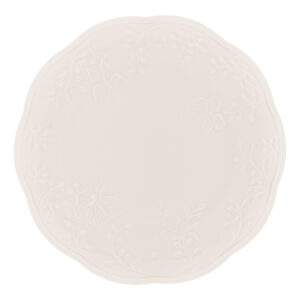 Prato de Sobremesa Porcelana New Bone Butterfly Branco Off White Lyor 19cm