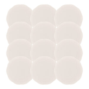 Jogo 12 Prato de Sobremesa Porcelana New Bone Butterfly Branco Off White Lyor 19cm