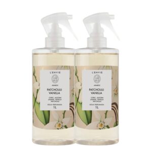 Kit 2 Água Perfumada Aromatizada Patchouli Vanilla Perfume para Roupas Lencóis Cheiro 1L Lenvie