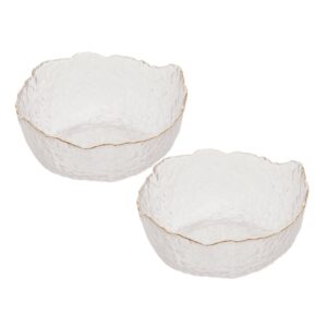 Jogo 2 Bowl de Cristal de Chumbo Martelado com Borda Dourada 19x10cm Wolff