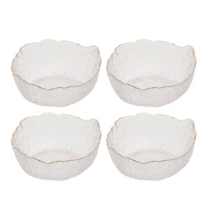 Jogo 4 Bowl de Cristal de Chumbo Martelado com Borda Dourada 19x10cm Wolff