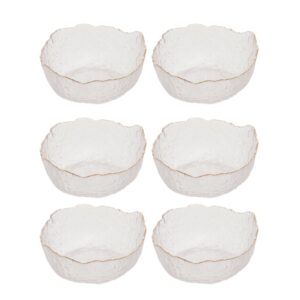 Jogo 6 Bowl de Cristal de Chumbo Martelado com Borda Dourada 19x10cm Wolff