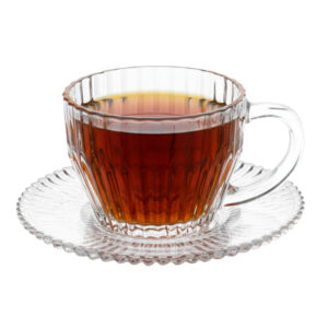 Xicara de Chá de Cristal Transparente Frisado Imperatriz 220ml Wolff