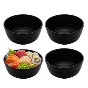 Jogo 4 Bowl Preto Tigela Japonesa Tokyo Melamina Comida Restaurante 400ml Lyor