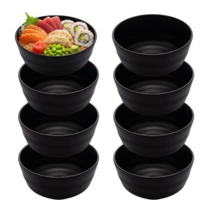 Jogo 8 Bowl Preto Tigela Japonesa Tokyo Melamina Comida Restaurante 400ml Lyor