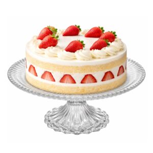 Boleira de Vidro Prato Porta Bolo Torta com Pé Cristal Renaissance 22cm Lyor