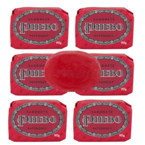 Kit 6 Sabonete Phebo Granado Patchouly Glicerina Base Vegetal em Barra 90g