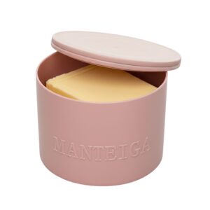 Manteigueira Francesa Porta Manteiga Bambu e PP Cores Sortidas 8,5x10cm Lyor