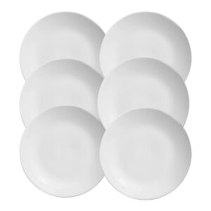 Jogo 6 Pratos Raso Coup Branco Liso Cerâmica Alleanza 29cm