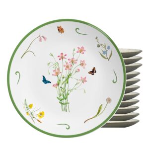 Jogo 12 Pratos Raso Coup Jardim Campestre Cerâmica Alleanza 29cm