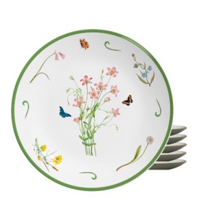 Jogo 6 Pratos Raso Coup Jardim Campestre Cerâmica Alleanza 29cm