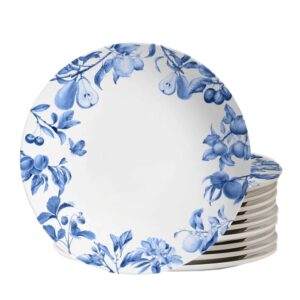 Jogo 10 Pratos Raso Coup Frutela 29cm Azul Cerâmica Alleanza