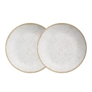Jogo 2 Pratos Raso Coup Organic Cor Bege Cerâmica 29cm Alleanza