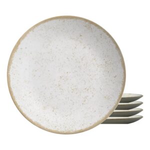 Jogo 4 Pratos Raso Coup Organic Cor Bege Cerâmica 29cm Alleanza