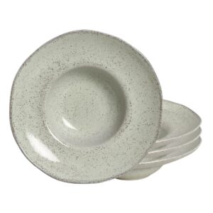 Jogo 4 Prato de Massa Risoto de Cerâmica 6,5x28cm Pistache Orgânico Porto Brasil 450ml
