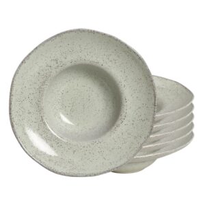 Jogo 6 Prato de Massa Risoto de Cerâmica 6,5x28cm Pistache Orgânico Porto Brasil 450ml