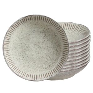 Jogo 10 Prato Fundo de Cerâmica Pistache 22,5cm Porto Brasil 830ml