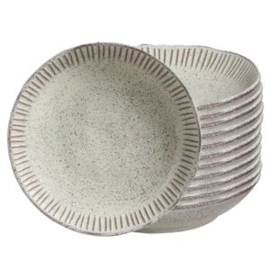 Jogo 12 Prato Fundo de Cerâmica Pistache 22,5cm Porto Brasil 830ml