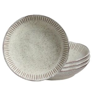 Jogo 4 Prato Fundo de Cerâmica Pistache 22,5cm Porto Brasil 830ml