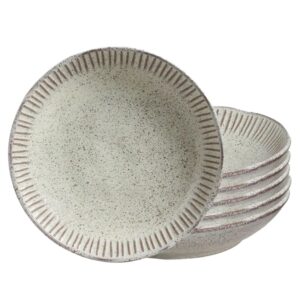 Jogo 6 Prato Fundo de Cerâmica Pistache 22,5cm Porto Brasil 830ml