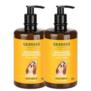 Kit 2 Condicionador Pet 500ml Pelos Longos Cachorro Gato Desembaraçante Granado
