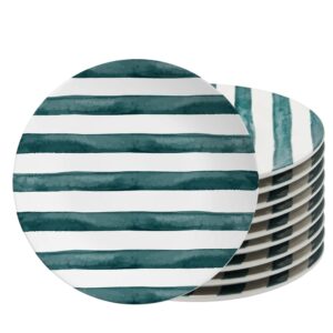 Jogo 10 Prato Raso de Cerâmica 29cm Verde Coup Green Trace Alleanza
