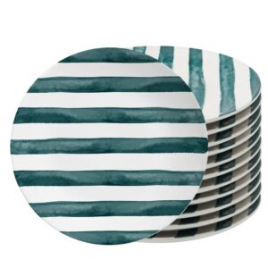 Jogo 12 Prato Raso de Cerâmica 29cm Verde Coup Green Trace Alleanza
