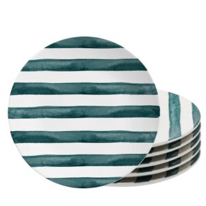Jogo 6 Prato Raso de Cerâmica 29cm Verde Coup Green Trace Alleanza