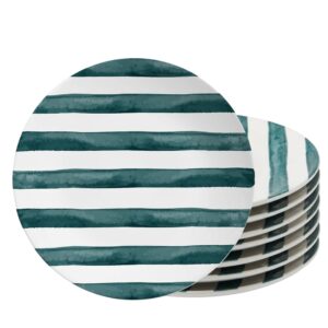 Jogo 8 Prato Raso de Cerâmica 29cm Verde Coup Green Trace Alleanza