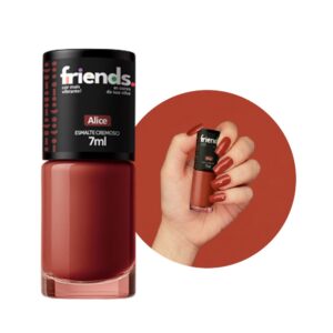 Esmalte Cremoso Terracota Marrom Avermelhado Alice Friends 7ml Cor Vibrante