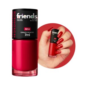 Esmalte Vermelho Clássico Cremoso Ana Friends 7ml Cor Vibrante