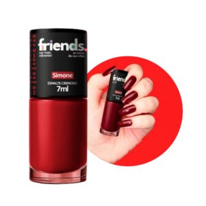 Esmalte Vermelho Cremoso Simone Friends 7ml Cor Vibrante