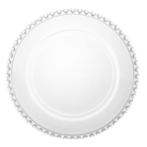 Sousplat de Cristal Transparente Pearl Clear Wolff 32cm Mesa Posta