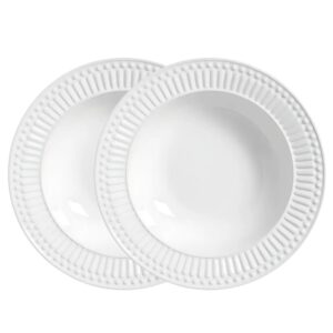 Jogo 2 Prato Fundo de Cerâmica Branco 22cm Porto Brasil Caldos Sopas Roma