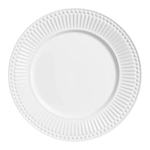 Jogo 2 Prato Raso de Cerâmica 26,5cm Branco Roma Porto Brasil
