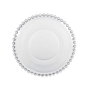 Prato para Pão Sobremesa Cristal Transparente Pearl Bolinha Wolff 14cm
