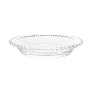 Jogo 2 Prato para Pão Sobremesa Cristal Transparente Pearl Bolinha Wolff 14cm