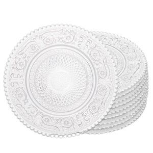 Jogo 10 Mini Prato de Vidro de Sobremesas Doces Pequeno Transparente Angel 14cm Lyor