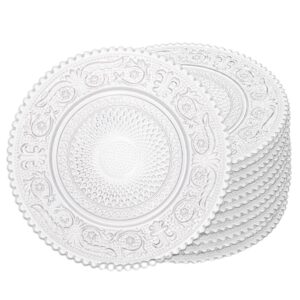Jogo 12 Mini Prato de Vidro de Sobremesas Doces Pequeno Transparente Angel 14cm Lyor
