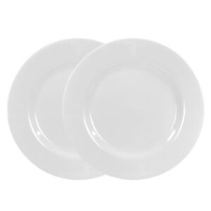 Jogo 2 Prato Raso de Melamina Branco 25,5cm Buffet Restaurante Lyor Basic