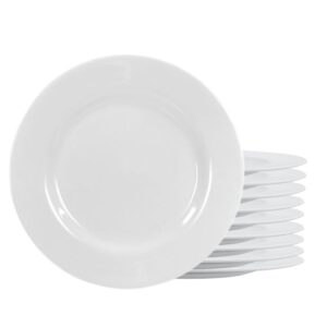 Jogo 10 Prato Raso de Melamina Branco 25,5cm Buffet Restaurante Lyor Basic